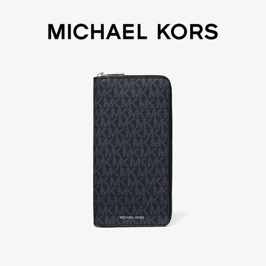 Michael Kors Mk Cooper Männer Old-Fantasie Wallet Ticket Dunkelblau 502 ns