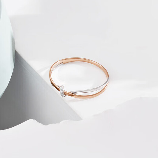 Trendy Acer to Simple Intertwined 18K Gold Diamond Ring Female Color Gold Diamond Ring Hand Accessories Birthday Gift No. 11