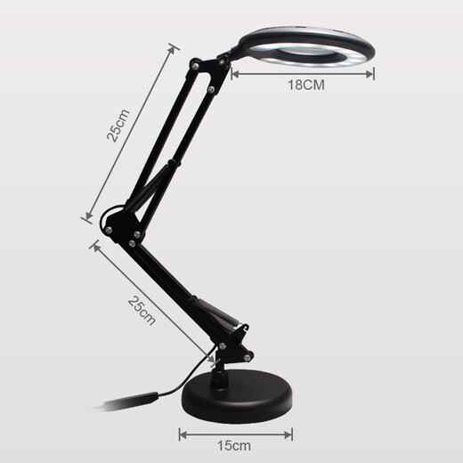 Yilin Nail Art Tattoo Filling Light Beauty Salon Special Cold Light Circle LED Ring Shape Eyelash Mobile Phone Live Dimming and Color Desk Lamp White Large Model - Lamp Arm Extended with Magnifying Glass