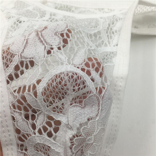 Private Shang Men's Sexy Underwear White Lace Pattern Transparent Briefs Temptation T-Pants Men's T-Pants One Size 170Jin Jin is equal to 0.5kg within