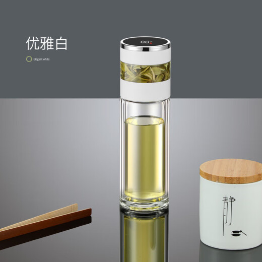 Jingdian Guangnian temperature-sensitive tea thermos cup car tea brewing 316 stainless steel 45ml gentleman blue-glass 401-500ml3