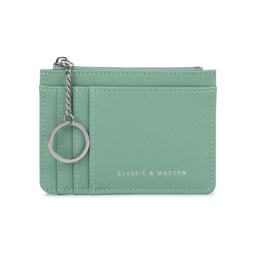 OEMG Cross Pattern Women's Coin Wallet Korean Mini Key Chain Ballet Case Múltiple Tarjeta Pack Pack Girls Birthday Blue