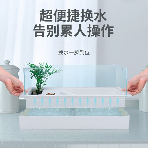 YEE brand split glass turtle tank 51cm large with bottom sand aquatic plants for landscaping household Brazilian tortoise special tank for turtle breeding villa breeding box