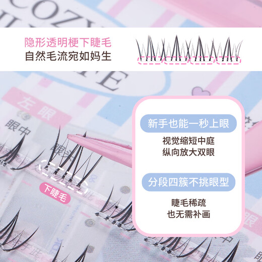 FLORTTE glue-free false eyelashes segmented self-adhesive eyelashes natural no-removal novice Qixi 04#natural beauty