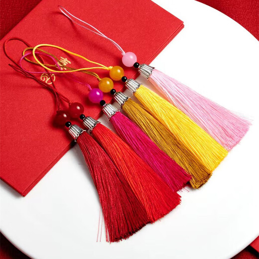 Mengkeduo tassel tassels, antique style hanging tassels, placket decoration materials, classical bookmarks, fan pendants, ethnic style accessories diy accessories, tassel tassels, red 10 pieces
