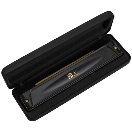 Guoguang Harmonica Japan Import Gong 28 Hole Professional Professional Professional Level High-классная полифоническая полифоническая C-ключа средних лет и пожилые люди 24 Вводной инструмент Harmonica Harmonica Harmonica [Уровень производительности] 24-луночный полифонический F-ключ Matte Black + подарок.
