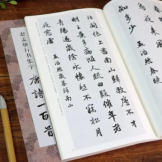 One hundred Tang poems with calligraphy in Zhao Mengfu's running script. Copying tutorial for Zhao Mengfu's classic stele calligraphy collection in running script and ancient poems and calligraphy. An introductory copying textbook for beginners of Zhao style calligraphy calligraphy. Zhejiang People's Fine Arts Publishing House