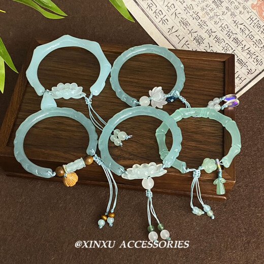 LEMIAO Neue Chinesische Lotus Bambus Harz Armband frauen Chinesischen Stil Mode Armband Persönlichkeit Armband Geschenk SL1049