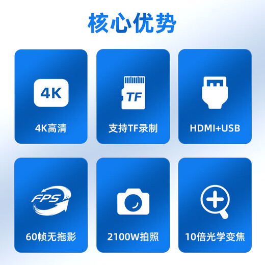 汇博士 HDMI高清摄像头 电视机投影直播摄像头书法绘画教学现场展示 4K【直连电视】HD-05变焦款(大三角支架)