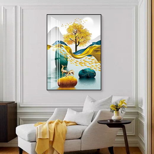 CLCEY vertical meter box decorative painting without punching distribution box blocking painting simple hanging painting power main switch wall painting JD9859 45*60 (accommodating horizontal 35*vertical 50) hanging black frame