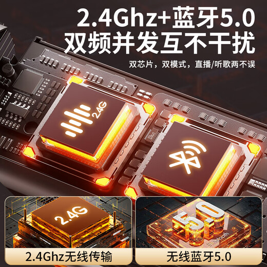 Good Shepherd Wireless Monitoring Headset Live Broadcast Special Sound Card Microphone Karaoke Equipment Complete Set Douyin Anchor Brings Goods for Singing Outdoor Noise Reduction Hanging Neck Cell Phone Bluetooth Headset Headset Ultimate Edition | Black Sound Card Headphone Integrated + Wireless Remote Control