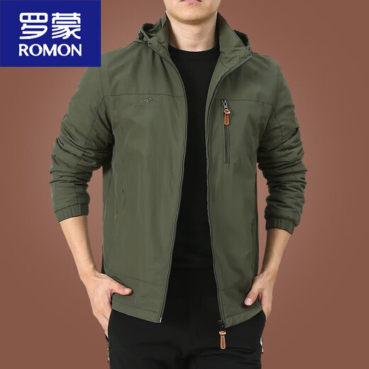 罗蒙（ROMON）户外男士外套秋冬季2025新款中年男装秋装上衣服加绒夹克男春秋厚 9898黑色 款 加绒 4XL
