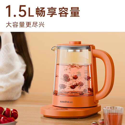 KAMJOVE multifunctional health pot, constant temperature insulation flower teapot, 1.5L large capacity teapot, flower and fruit teapot, electric kettle, kettle, teapot, HT-360