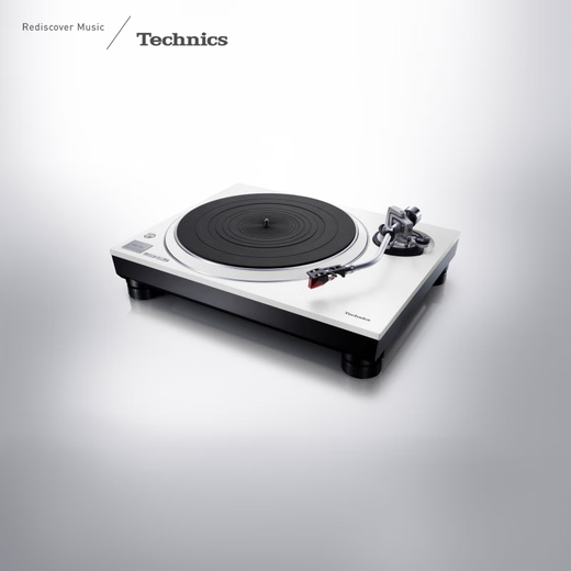 Technics SL-1500C direct drive vinyl record player, vinyl record player, retro gramophone, built-in phono stage with attached cartridge, high quality HIFI series, SL-1500C white