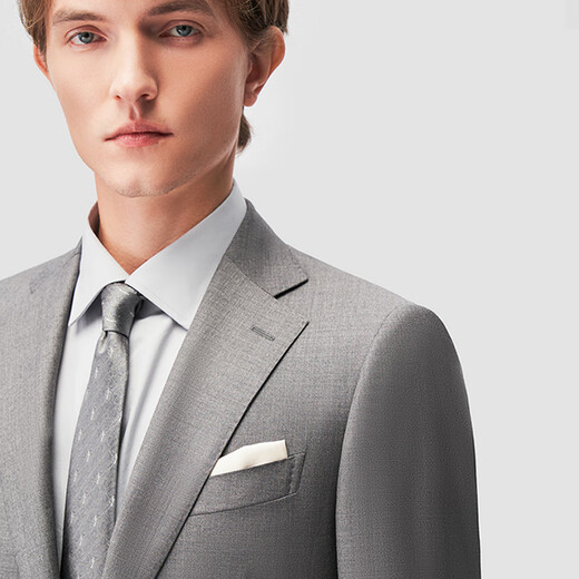 Blue Leopard (LAMPO) high-end business series 130 S all-season commuting formal men's wool suit suit top medium gray medium gray 50 (175/100) C