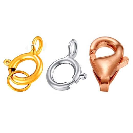 Fat Donglai's same style 18K gold lobster clasp, fish hook clasp, spring clasp, anti-opening buckle, connecting rope buckle head DIY bracelet, connection accessories, thin double circle 3.0 each, 18K dark gold