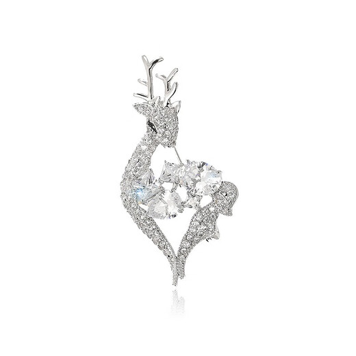 Marco Bizzarri birthday gift crystal deer brooch, high-end women's exquisite crystal love forest elk corsage, niche design pin, Valentine's Day gift for girlfriend, wife's birthday gift, gift box