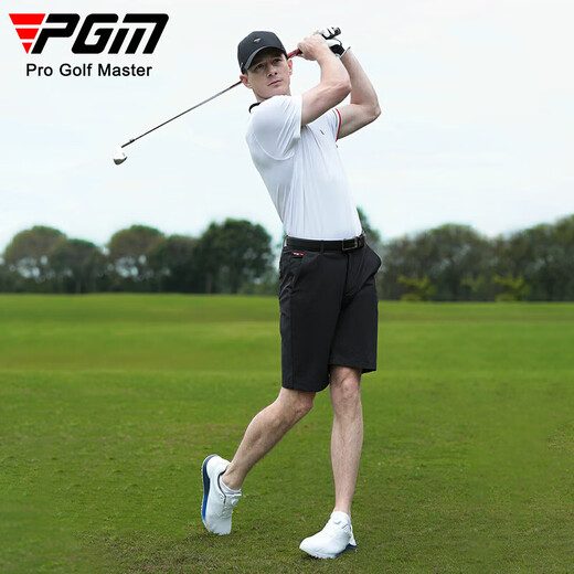 PGM vêtements de golf t-shirt de sport d'été à manches courtes pour hommes polo extensible col côtelé coloré pour hommes YF684-blanc M