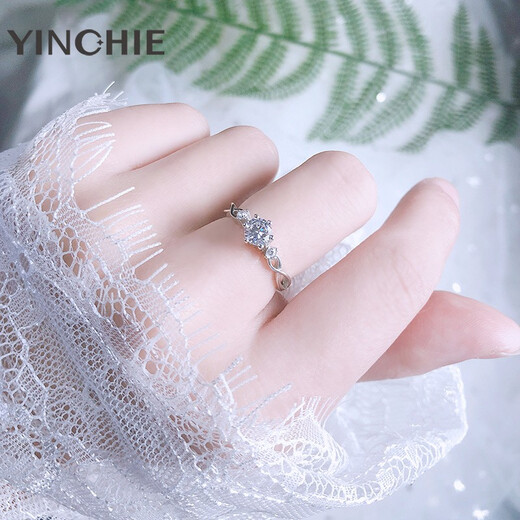 Ginqianhui 925 silver couple rings, a pair of Möbius rings, a long-lasting love wedding anniversary gift for the wife, a couple + photo frame, please contact customer service if identity binding is required