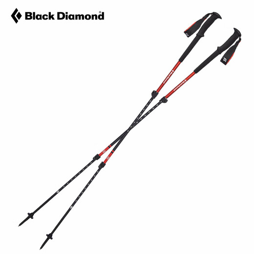 Black Diamond Black Diamond BD outdoor trekking pole telescopic walking pole light hiking equipment outdoor supplies 112507 112507-red pair (including snow pole cap)