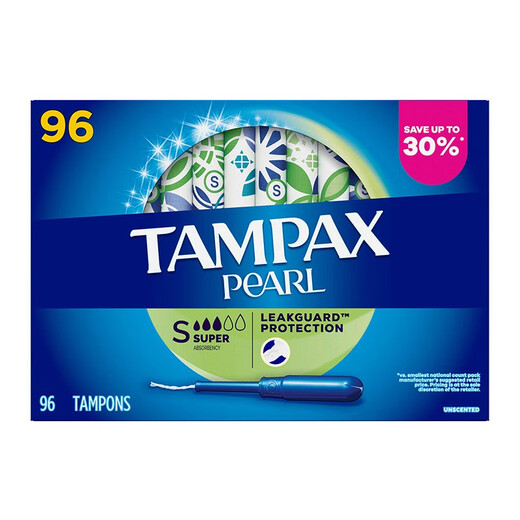 丹碧丝（TAMPAX）加拿大进口丹碧丝Tampax卫生棉条 导管式无感内置棉棒卫生姨妈巾 大流量卫生棉条96支