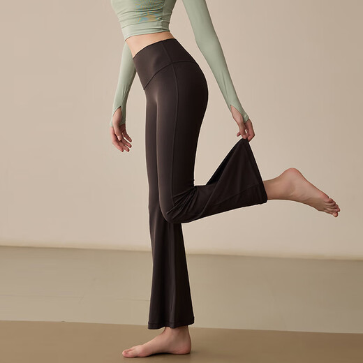 LULUUVTTOH Pilates Training Micro-Large Yoga Pants Women's Non-Revealing Triangular Area Sports Fitness Pants Running Tight Pants Rhino Gray S (Recommended 80-100 Jin Jin equals 0.5 kg)