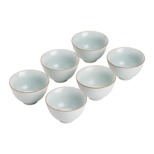 SUSHI CERAMICS Ru kiln six-cup opening plate can grow gold thread personal cup master cup tea cup 6 pieces J1035