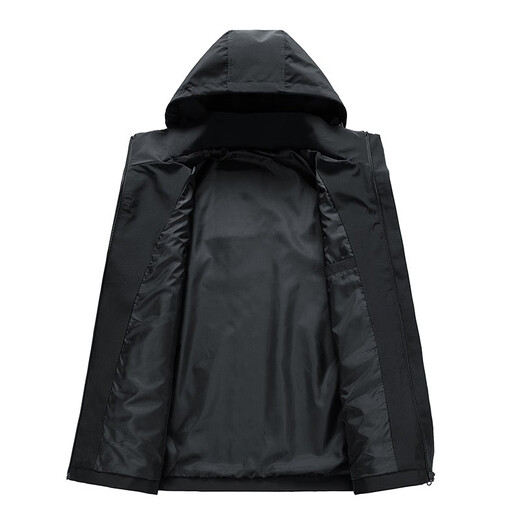 Karls large size men's jacket, trendy fat man plus size, autumn and winter thick loose casual student outdoor workwear 2306 black (spring and autumn) 7XL (240-265Jin Jin is equal to 0.5 kg)