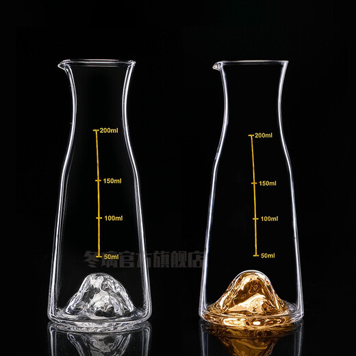 Dongli creative iceberg wine dispenser crystal glass Jinshan liquor dispenser household small flask with gold scale mountain view wine bottle decanter Iceberg wine dispenser 100ML single pack