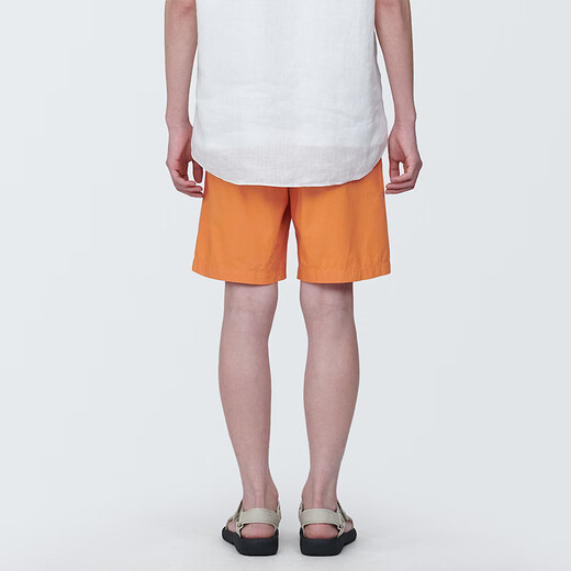 MUJI Men's Washed Plain Shorts Men's Pants Summer Style Loose Casual Pants Men's Orange AED10A4S L (175/88A)