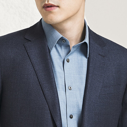 雅戈尔（YOUNGOR）西服男218款商务套西上衣羊毛面料抗皱挺括商场同款 灰蓝 L 175/100A