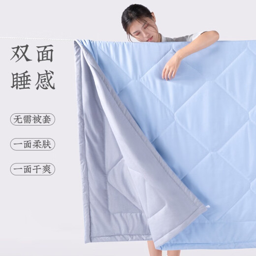 YOURMOON quilt core air conditioner quilt 3M moisture-absorbent hydrophilic washable cool quilt dormitory single and double 2 meters summer quilt mother_blue 200x230CM