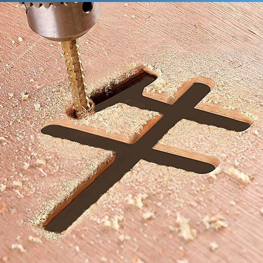 Sawtooth pull pattern drill bit hand electric drill model twist multi-function pull pattern woodworking saw drill in one multi-purpose punching hole drilling 3-8mm.6 pieces set