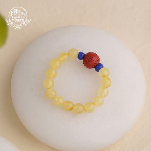 Potala Palace beeswax ring, cinnabar transfer bead ring, men's and women's jewelry, birthday gift for girlfriend, beeswax cinnabar ring