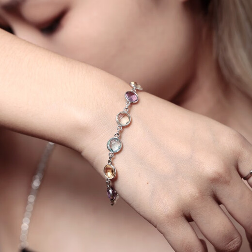 GEM STONE KING Bracelet for Women 25 Carat Colored Treasure 925 Silver New Fashion Couple Send Girlfriend Bracelet Chinese Valentine's Day Gift