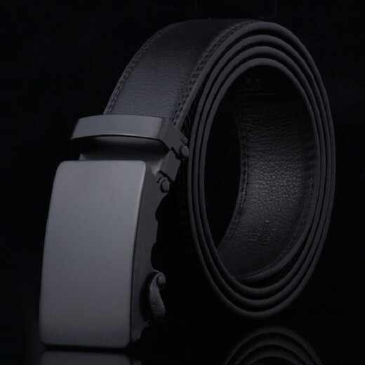 Pengjing Father's Day gift belt men's business young and middle-aged men's belt automatic buckle fashion black surface simple versatile belt