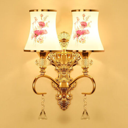 Yaotian remote control dimming wall lamp bedroom bedside lamp LED living room wall lamp hotel hotel stair corridor aisle lamp BD023-single head-glass led warm light without switch