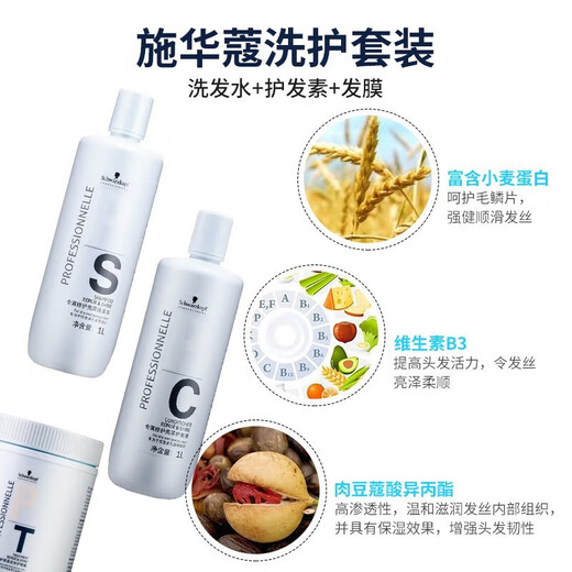 Schwarzkopf Professional Shine Shampoo Refreshing Oil Control Nutritional Double Protection Perm and Dyed Damaged Smoothing Frizzy Dry Hair Shampoo 1L