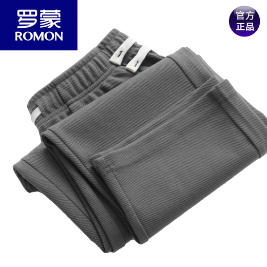 罗蒙（ROMON）大码300斤春秋斜纹重磅直筒休闲卫裤男美式运动长裤宽松垂感百搭 藏青色 2XL 适合125-160斤