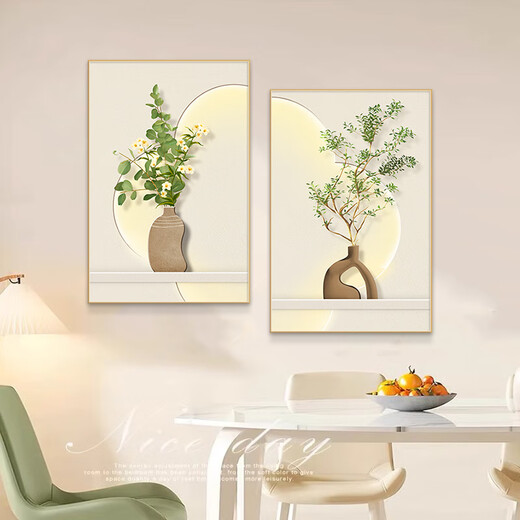 Mao Jiujiang modern minimalist restaurant decoration painting cream style dining table background wall hanging painting light luxury high-end dining room combination mural