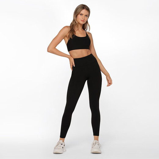 LORNA JANE Australian High Waist Tummy Lifting Hip Shaping Amy Mobile Phone Pocket Sports Full Length Yoga Sports Fitness Pants Women Black XS