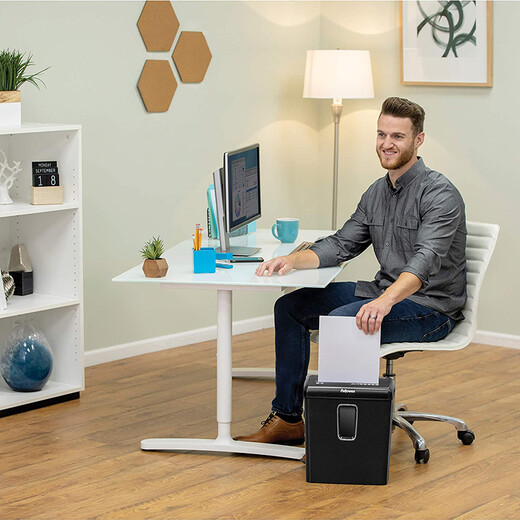 Fellowes shredder 4-level confidentiality home office small document reverse paper shredder (single 6 sheets 15L shredding cards/staples) P30C