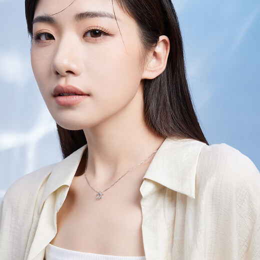 Saturday Fortune (ZLF) PT950 platinum necklace women's platinum shiny five-pointed star chain pendant Xingyao T 3.97g 40cm