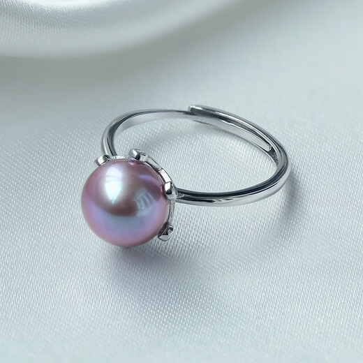 Queen of Pearls Classic Six Claw S925 Silver 8-9mm Freshwater Pearl Ring Birthday Gift