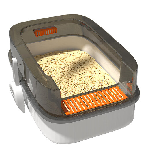 HELLOJOY cat litter box anti-splash semi-enclosed deodorizing cat toilet anti-splash cat litter box cat poop box with cat litter scoop