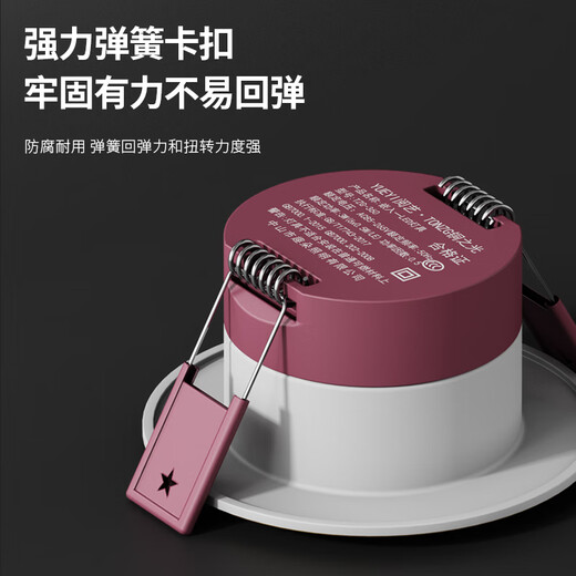 Yilin (yilin) LED downlight embedded 5cm5.5cm6cm6.5cm open hole living room bull's eye lamp ceiling spotlight small hole lamp aluminum 3W all white white light opening 5-6.5c