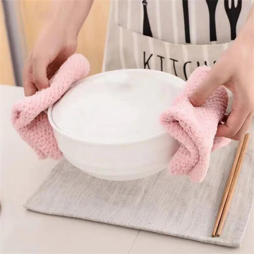 Fanilin hanging pineapple pattern double-sided absorbent rag thickened towel lint-free kitchen dishcloth hanging hand towel 1 piece