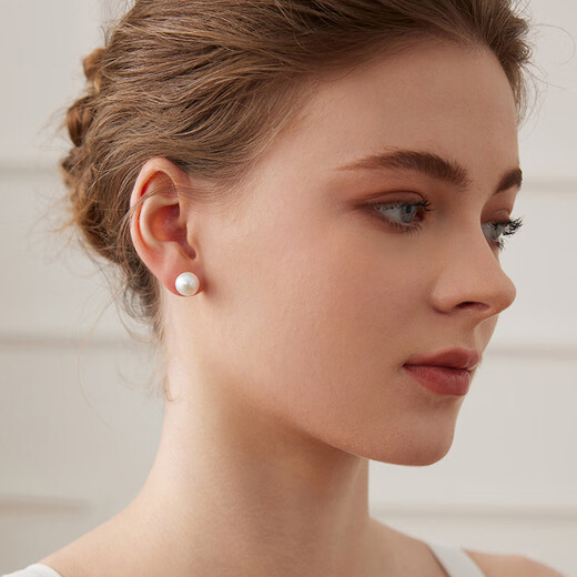 Tahitian 10-11mm Edison Pearl Stud Earrings 18K Gold Highlight Freshwater Pearl Earrings Birthday Gift