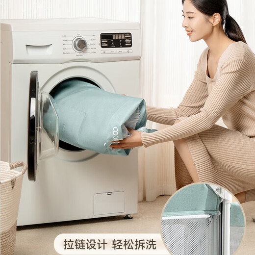 Coolbaby folding crib can be spliced into a large bed with one-click opening and closing, multifunctional crib pine gray standard model