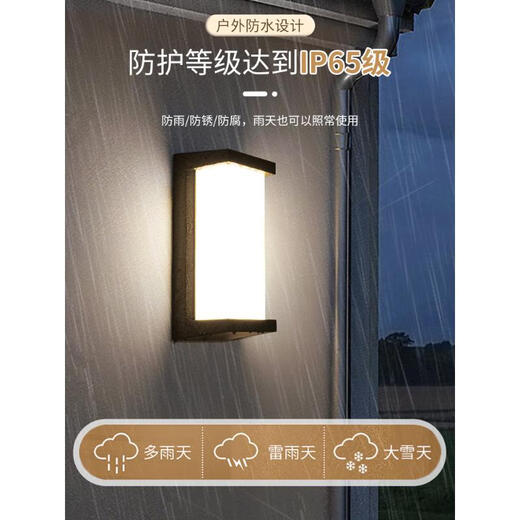 Aroden outdoor wall lamp bedside lamp aisle stair courtyard lamp outdoor led waterproof balcony villa wall lamp bedroom living room D type black-white light (available both indoors and outdoors)